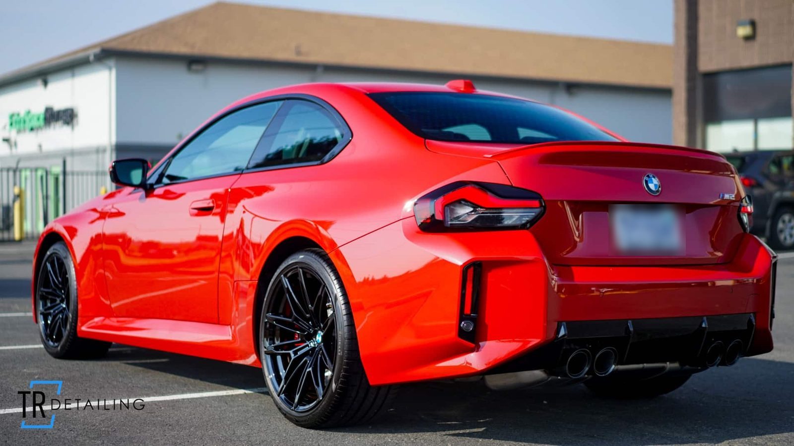 Red BMW M2 with new paint protection film